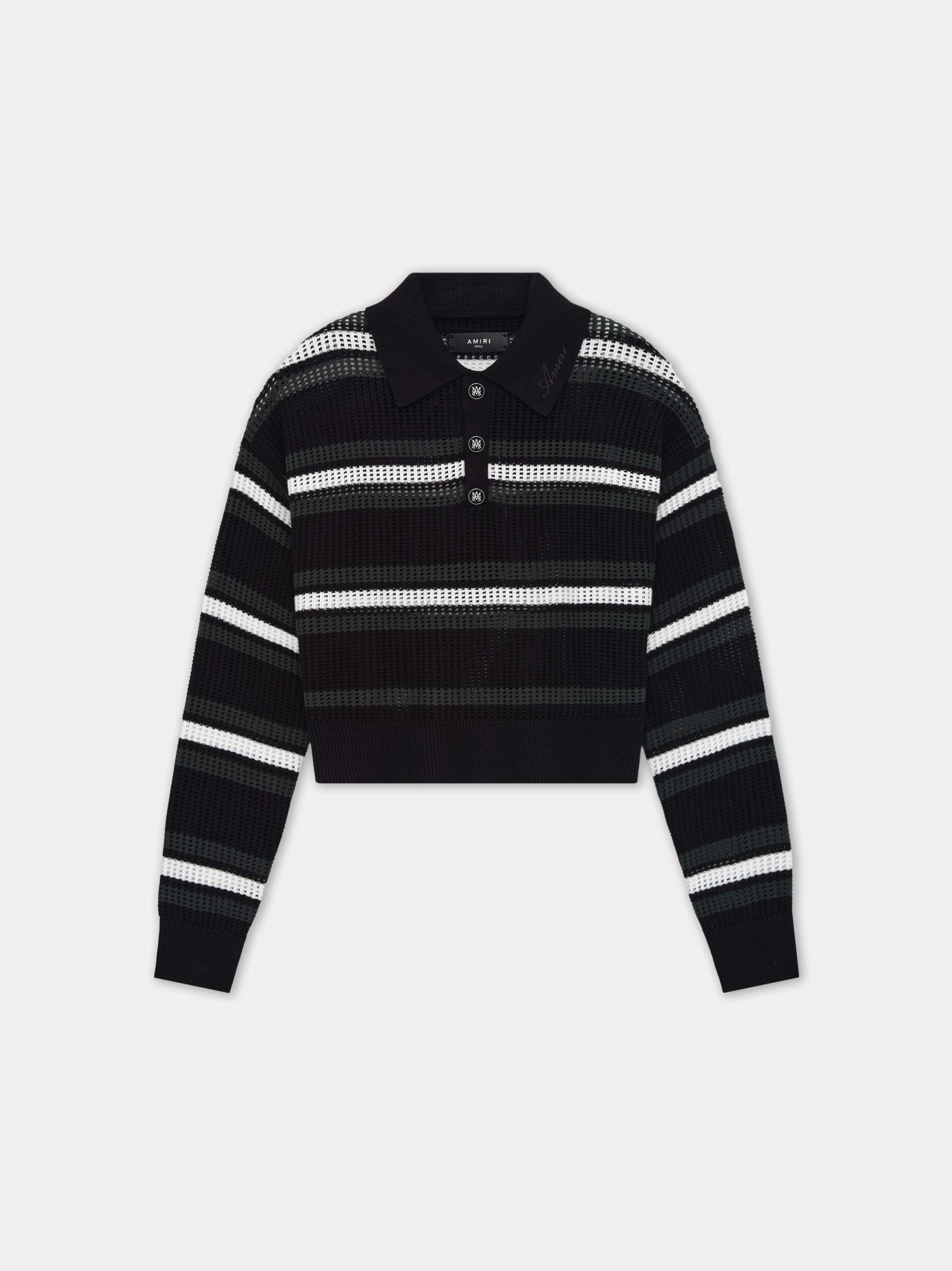 WOMEN - WOMEN'S MA LONG SLEEVE OVERSIZED POLO - Black Multi