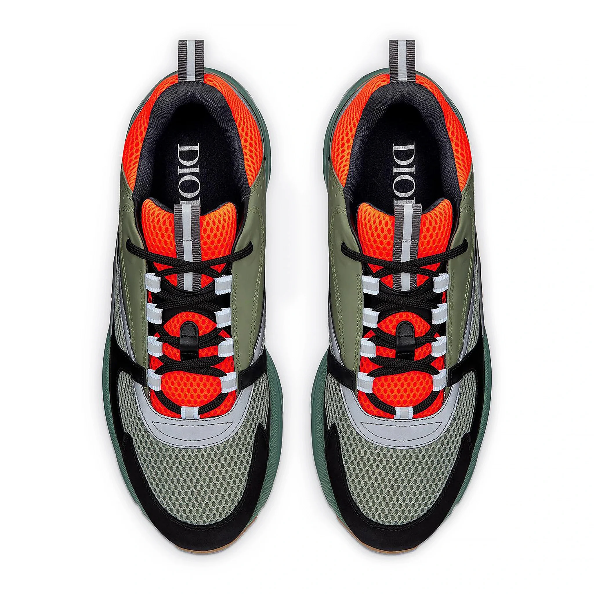Dior B22 Orange Olive Black Trainer