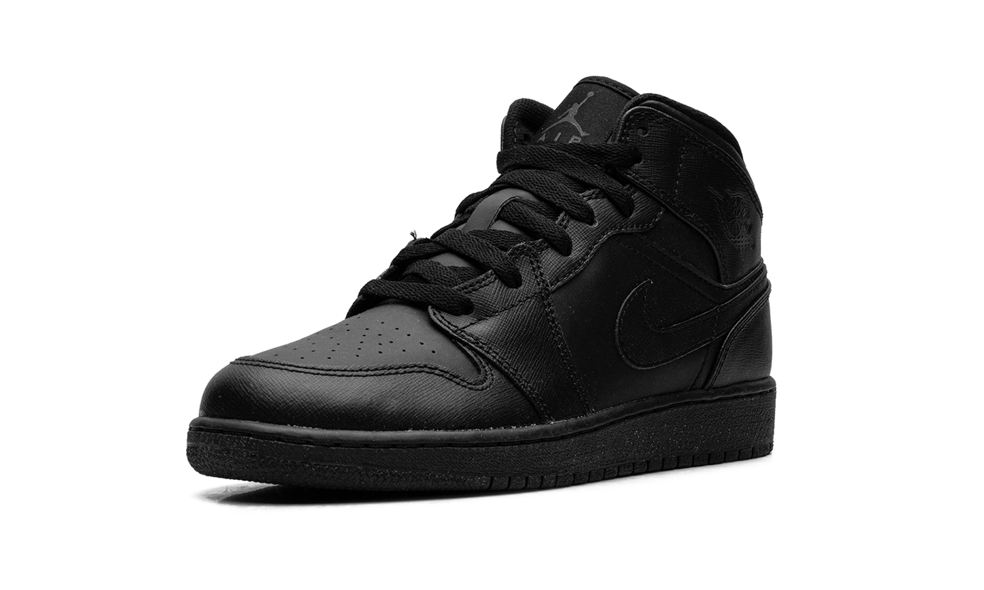 Air Jordan 1 Mid GS "Triple Black" 554725 010