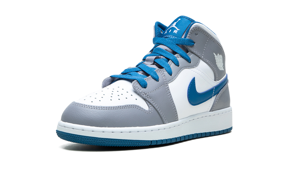 Air Jordan 1 Mid GS "Cement / True Blue" DQ8423 014
