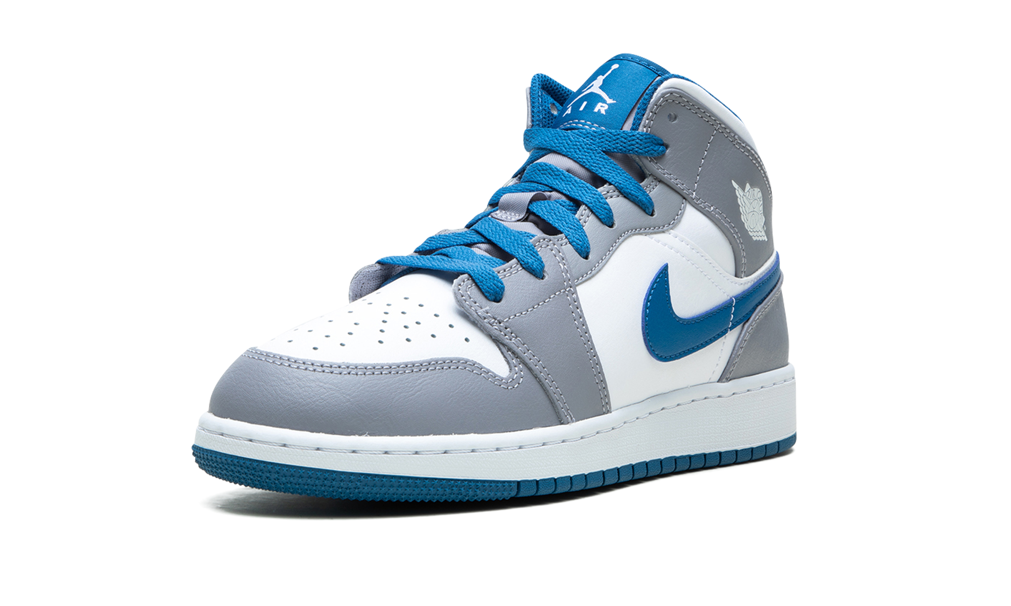 Air Jordan 1 Mid GS "Cement / True Blue" DQ8423 014