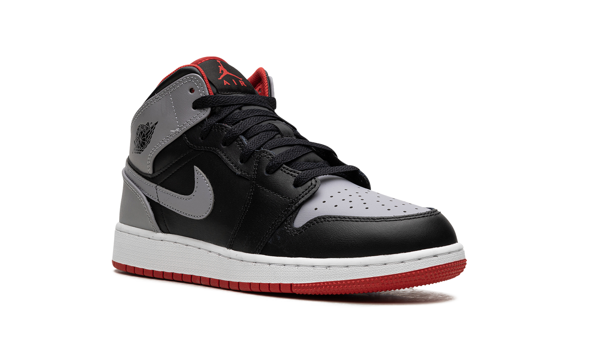 AIR JORDAN 1 MID GS "Black Grey Red" DQ8423 006