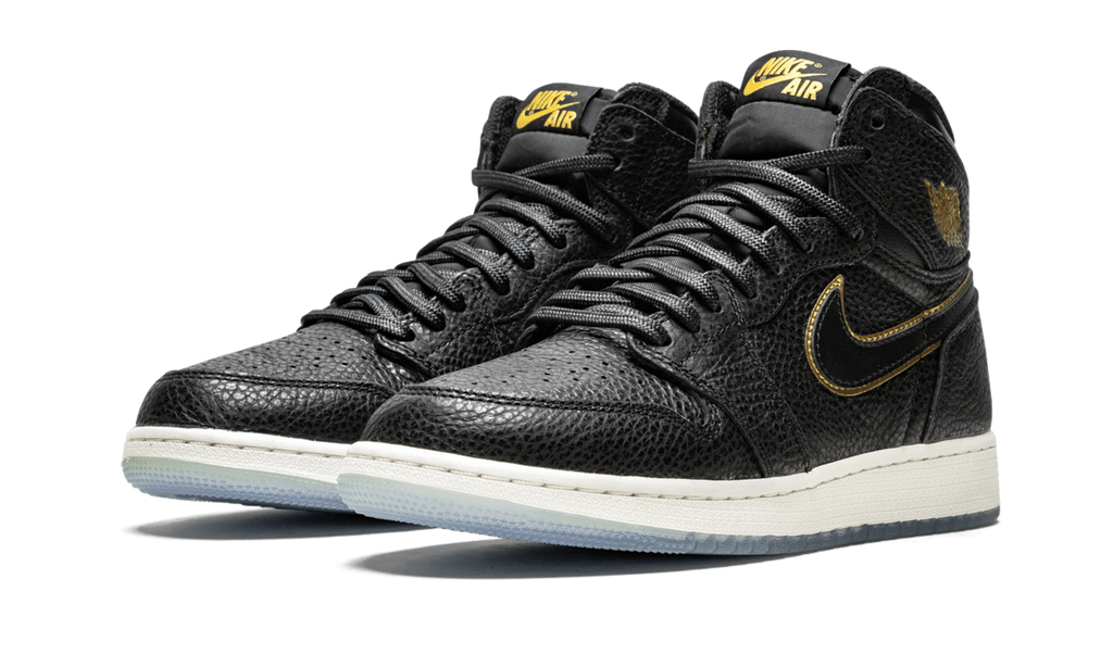 Air Jordan 1 Retro High OG GS "black gld lthr" 575441 031