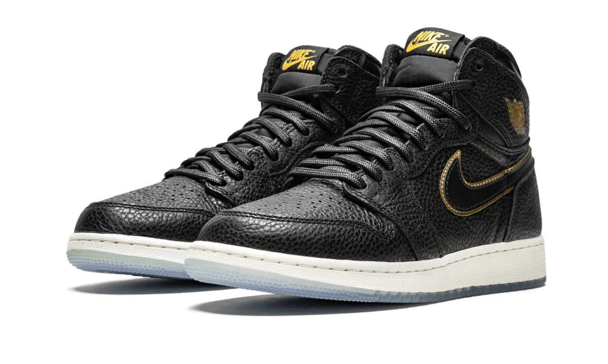 Air Jordan 1 Retro High OG GS "black gld lthr" 575441 031