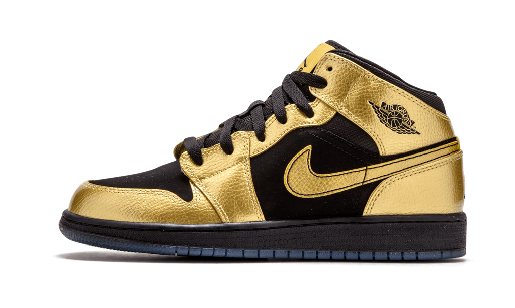 Air Jordan 1 Mid GS "Metallic Gold Coin" 555112 905