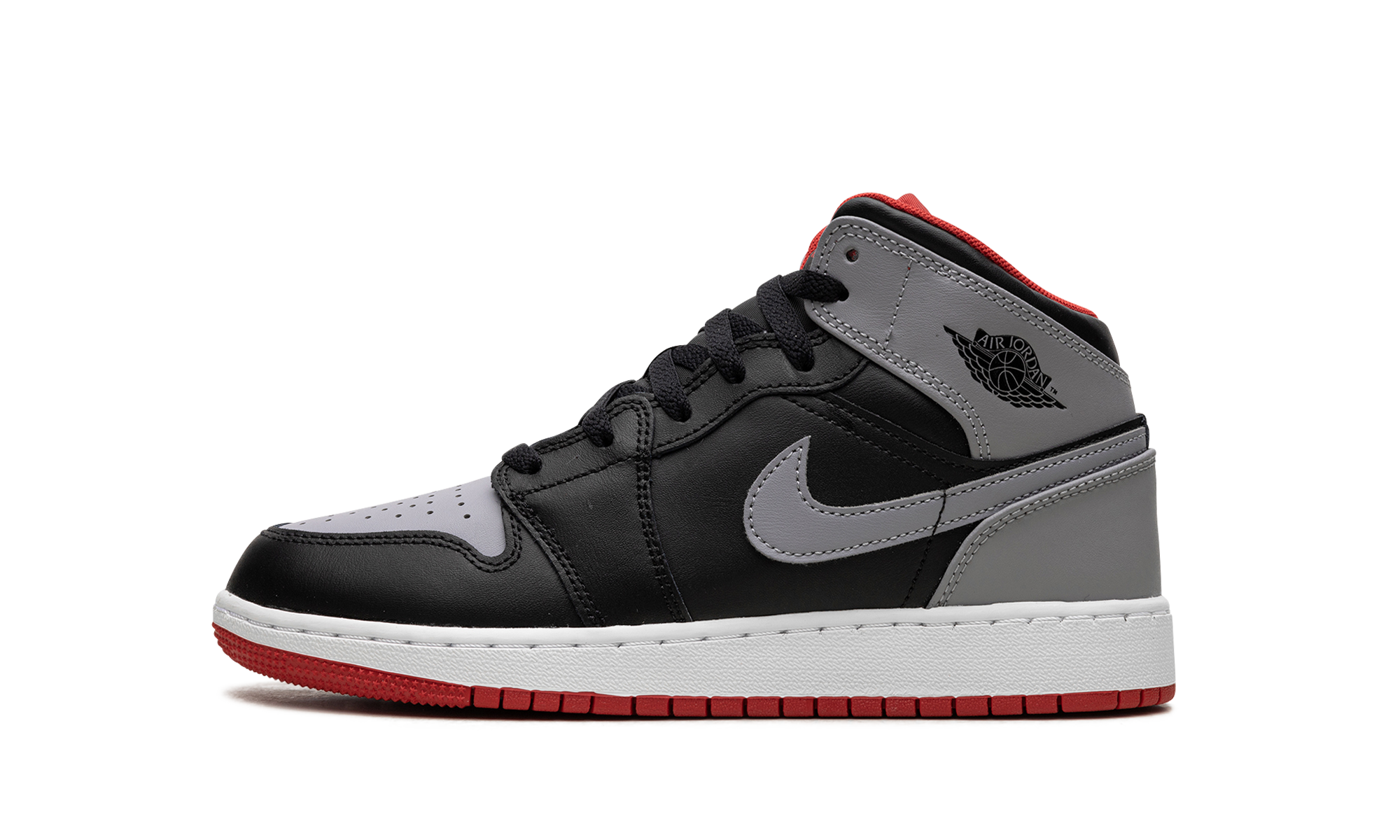 AIR JORDAN 1 MID GS "Black Grey Red" DQ8423 006