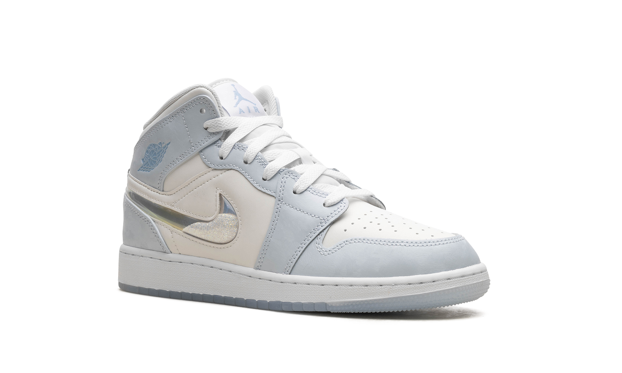 AIR JORDAN 1 MID SE GS "GLITTER SWOOSH" FQ9117 400