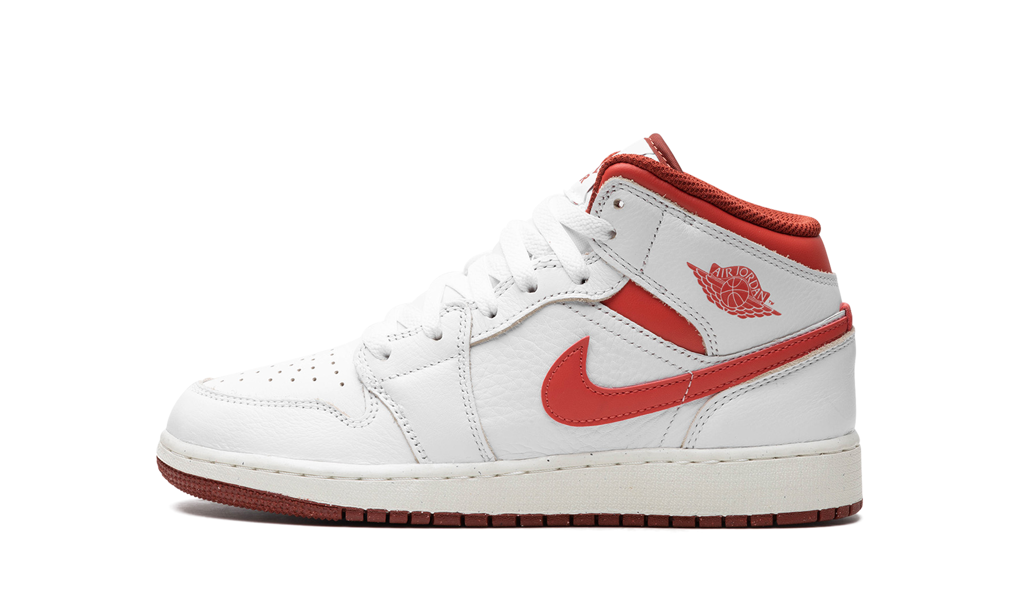 AIR JORDAN 1 MID SE GS "WHITE DUNE RED" FJ3464 160