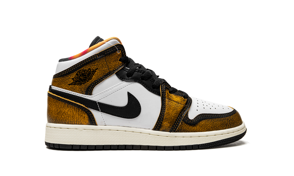 AIR JORDAN 1 MID SE GS "Orange Wear Away" DQ8418 071