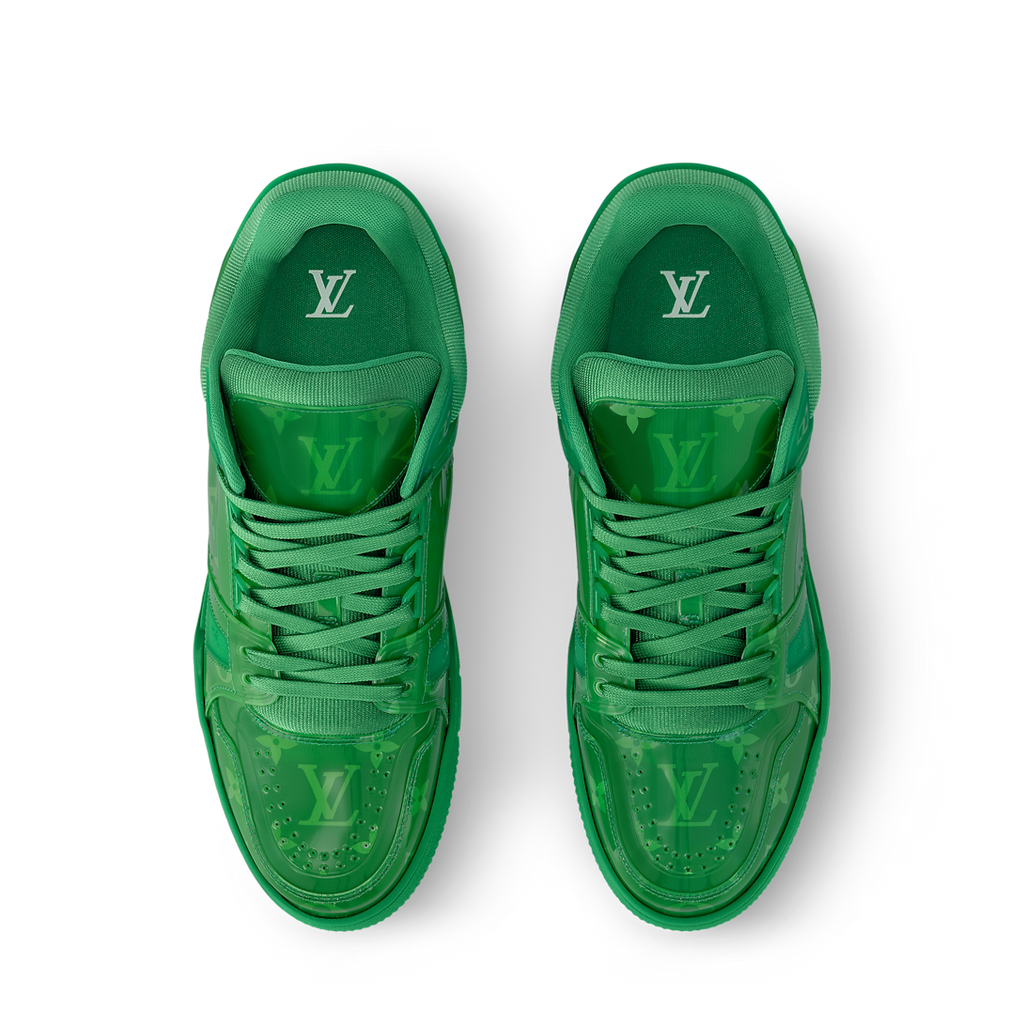 LV Trainers Monogram-Printed Translucent PVC Green