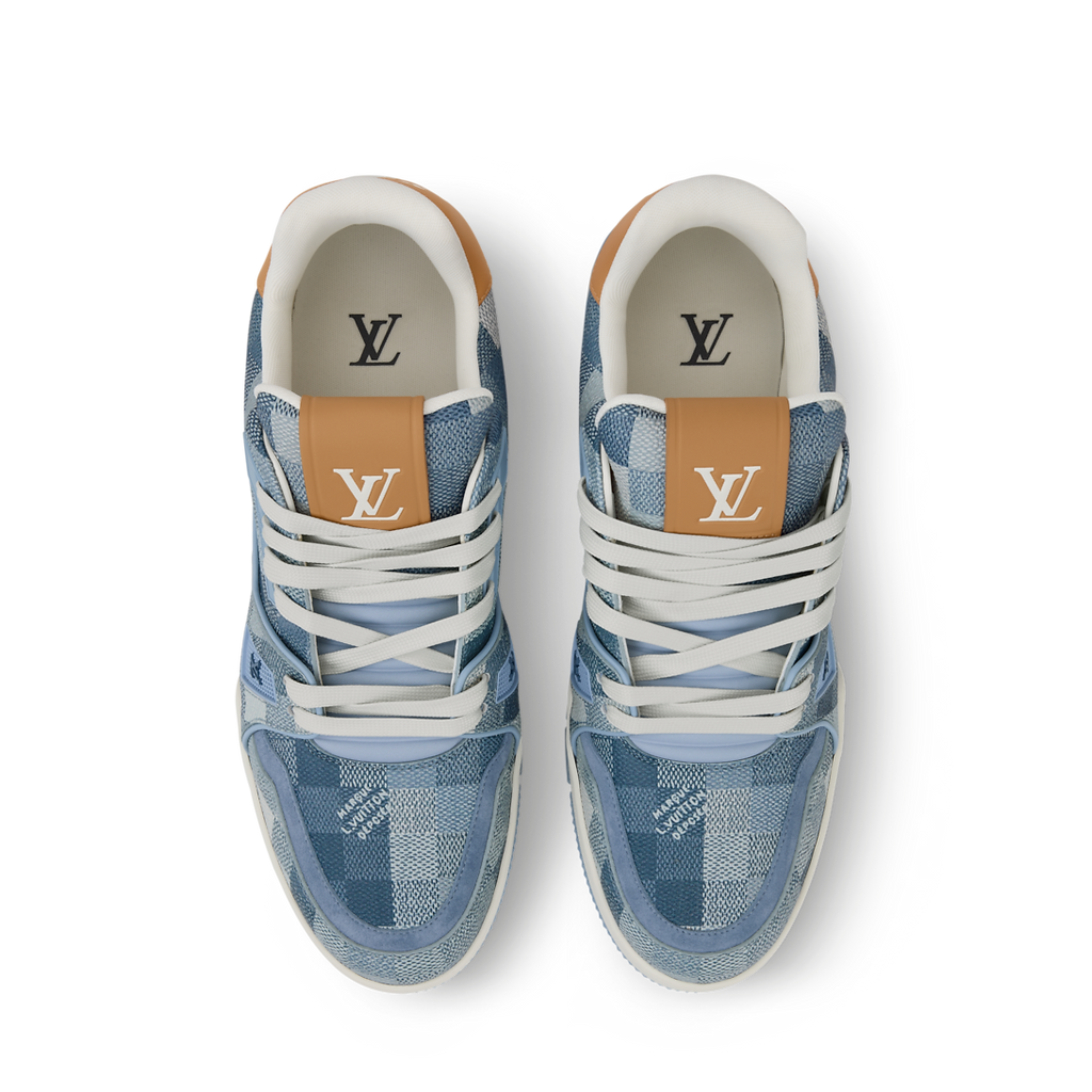 LV Trainer Sneaker Grained Calf Leather Blue