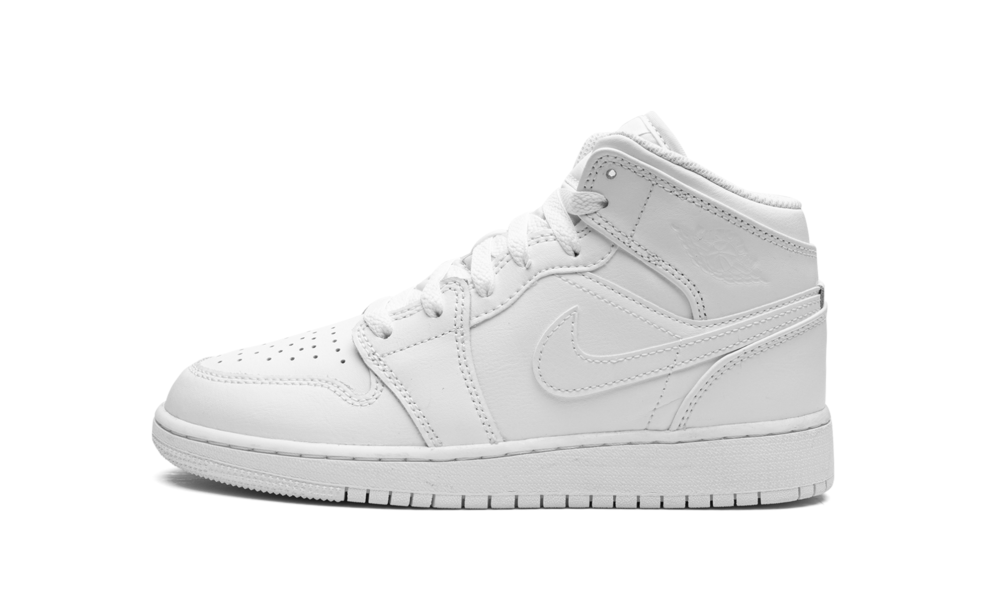 Air Jordan 1 Mid GS "Triple White 2023" 554725 136