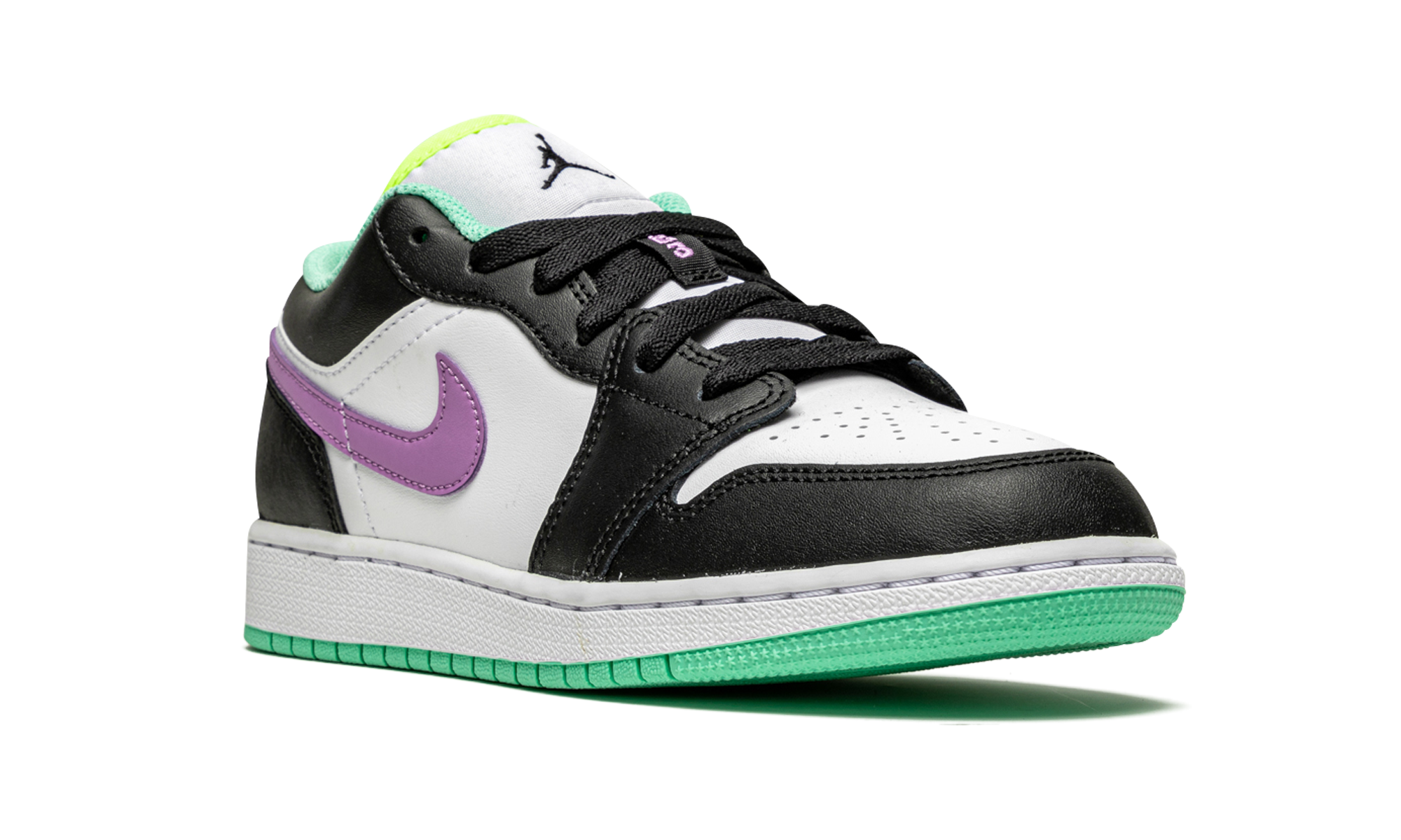 Air Jordan 1 Low GS "Black / Violet Shock / Green Glow" 553560 151