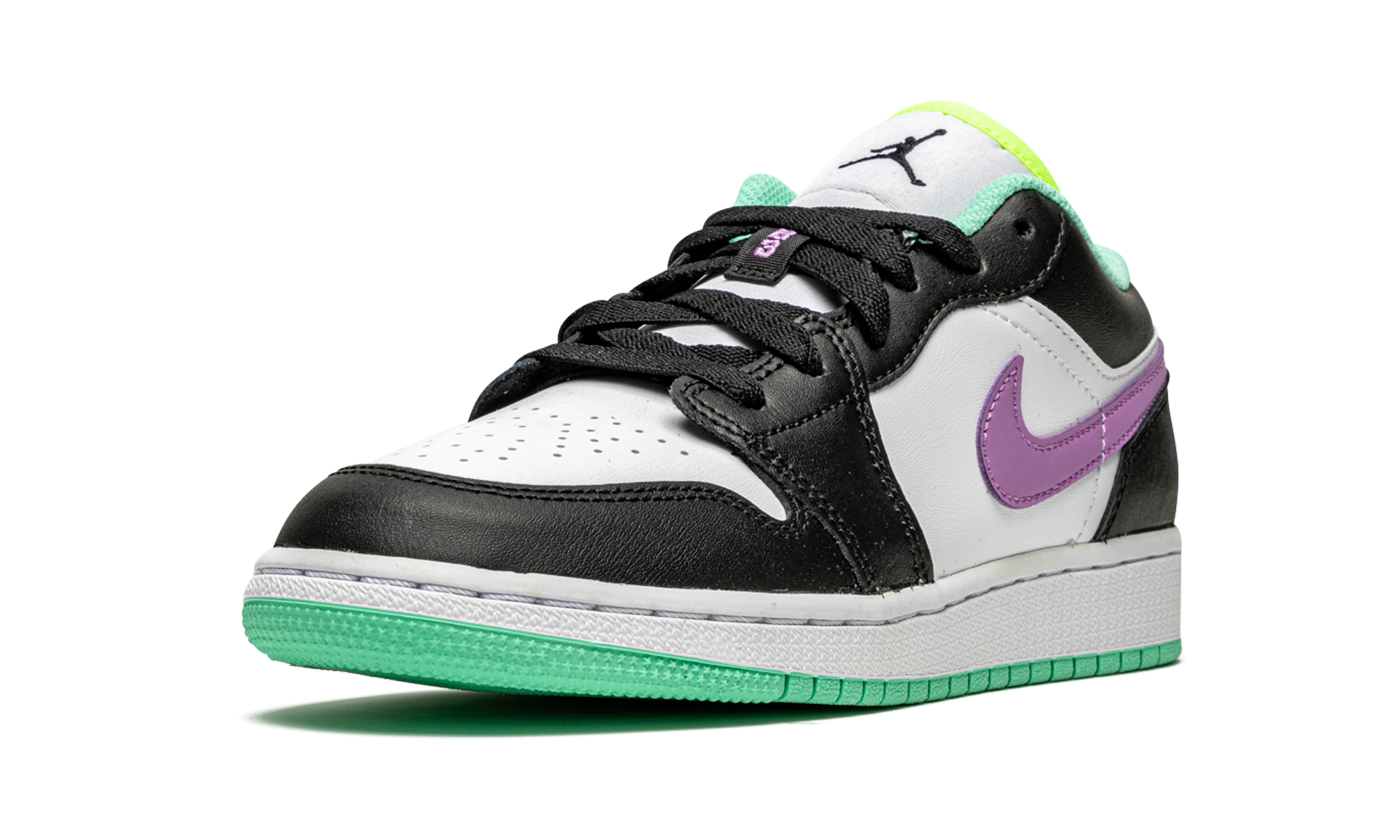 Air Jordan 1 Low GS "Black / Violet Shock / Green Glow" 553560 151