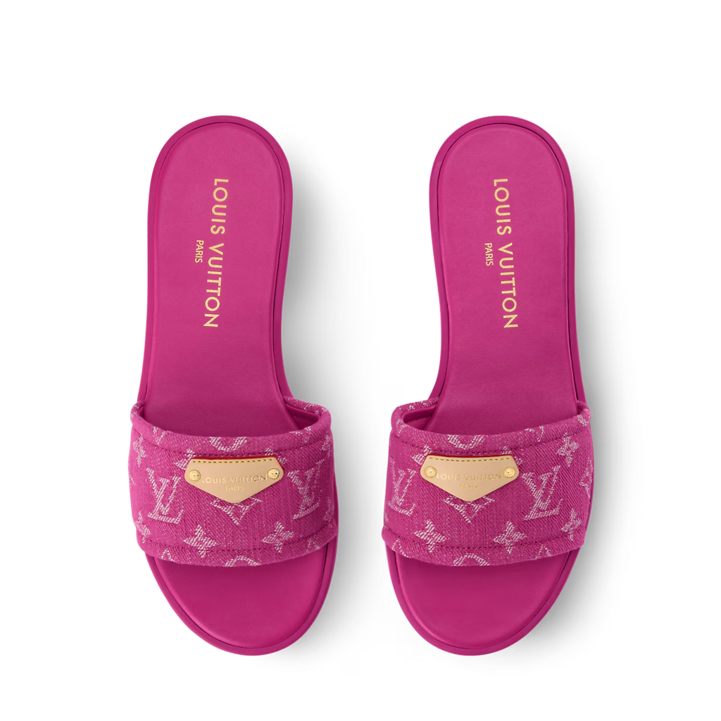LV Lily Flat Mule Pink Denim