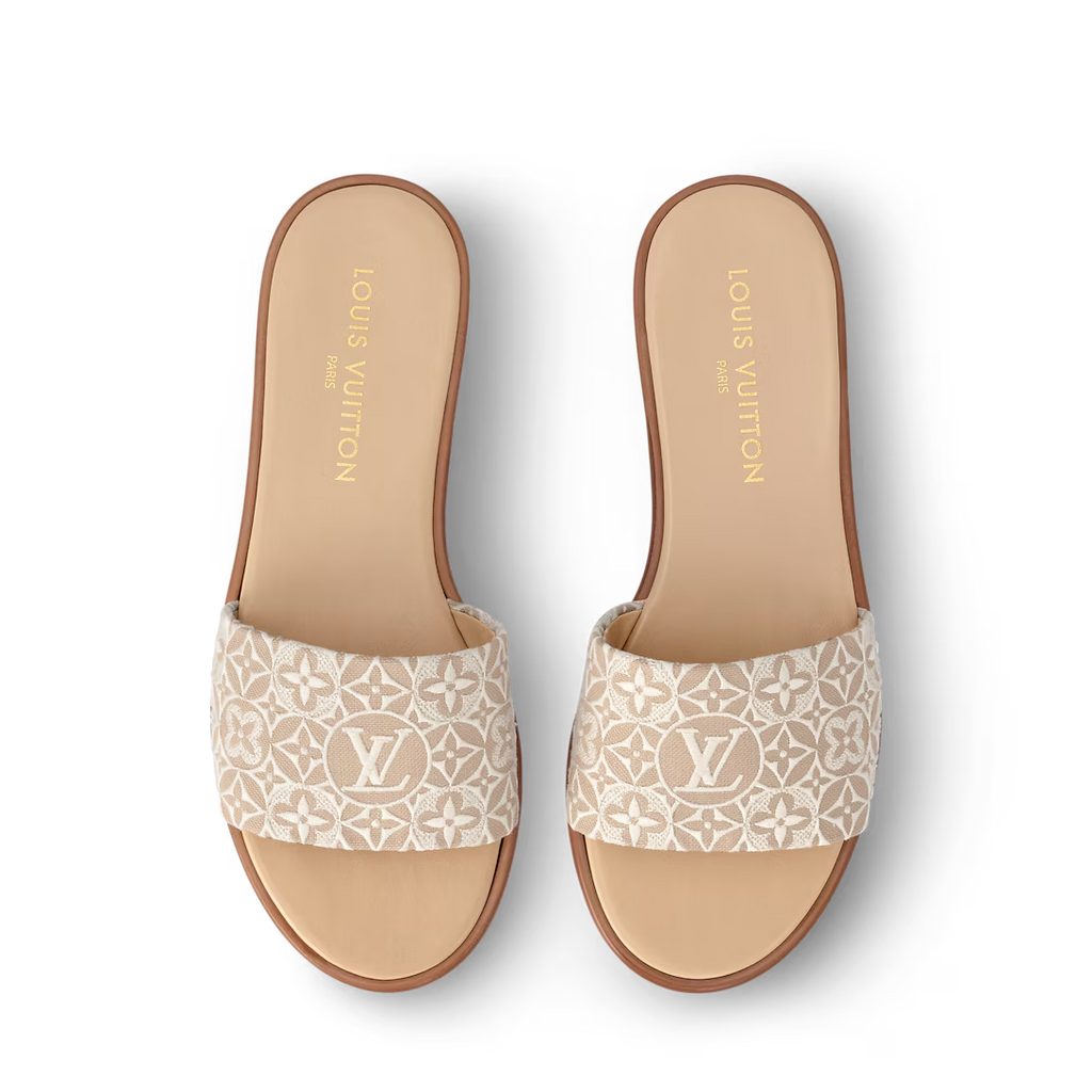 LV Lily Flat Mule Beige
