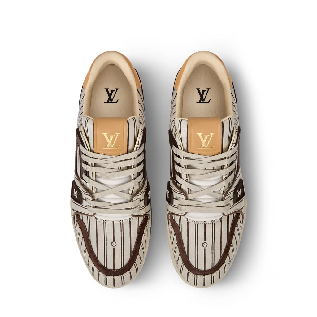 LV Trainer Beige Jacquard