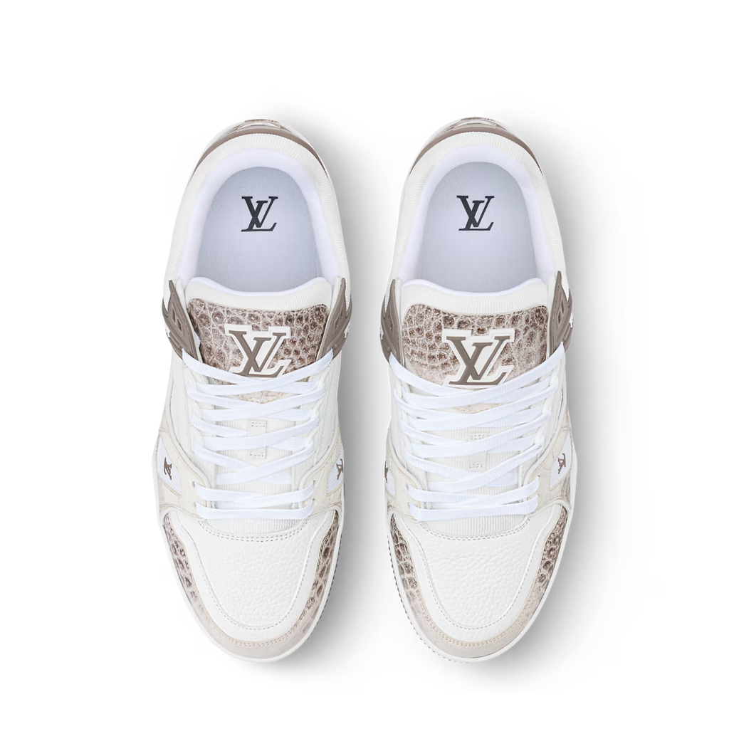 LV Trainer Beige Crocodile Skin