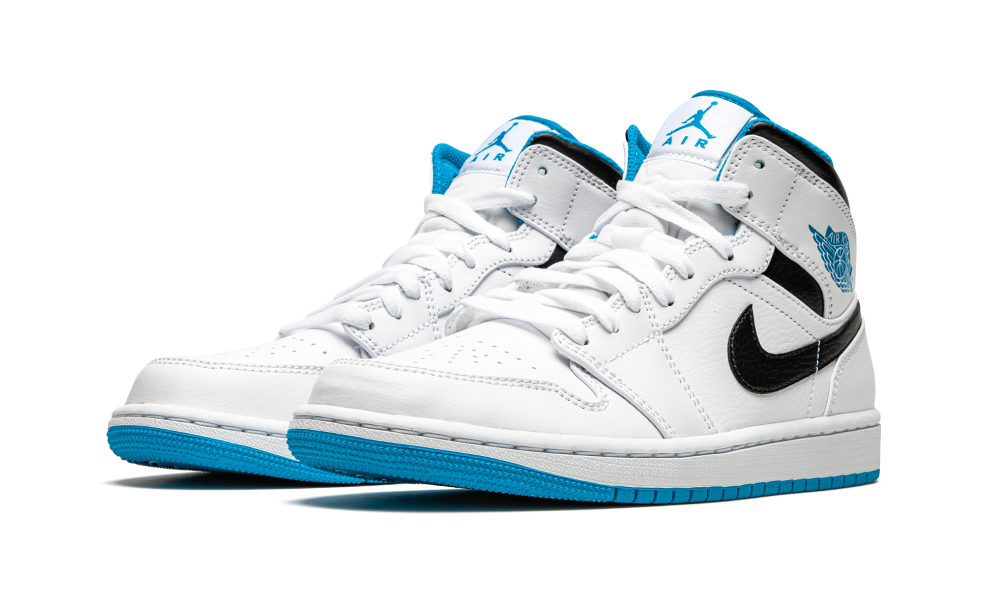 Air Jordan 1 Mid "White / Laser Blue" 554724 141