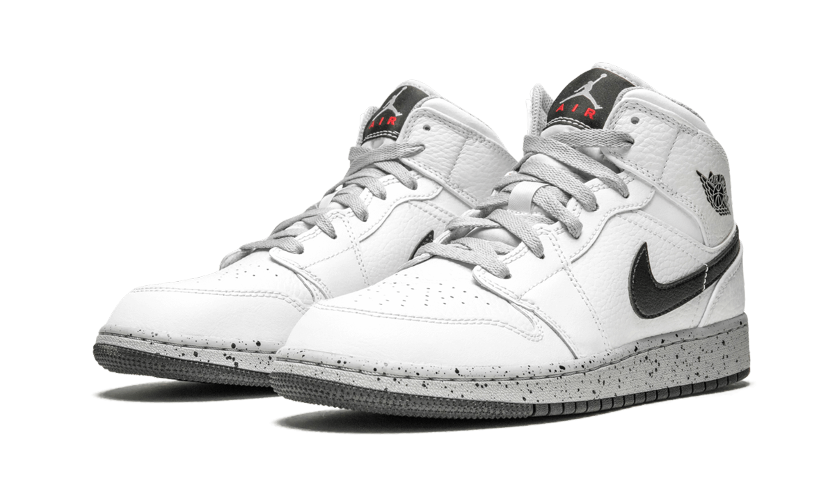 Air Jordan 1 Mid GS "White Cement" 554725 115