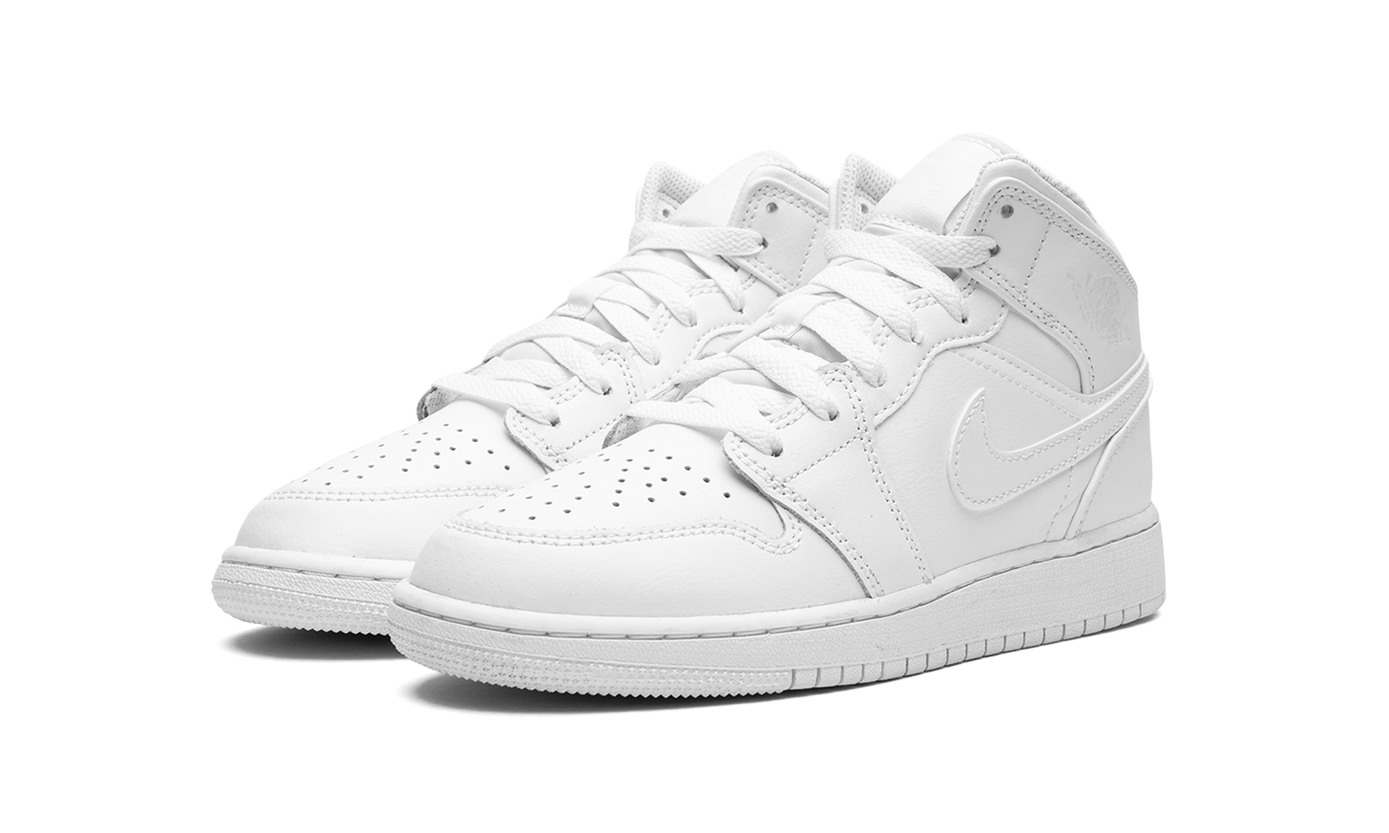 Air Jordan 1 Mid GS "Triple White 2023" 554725 136