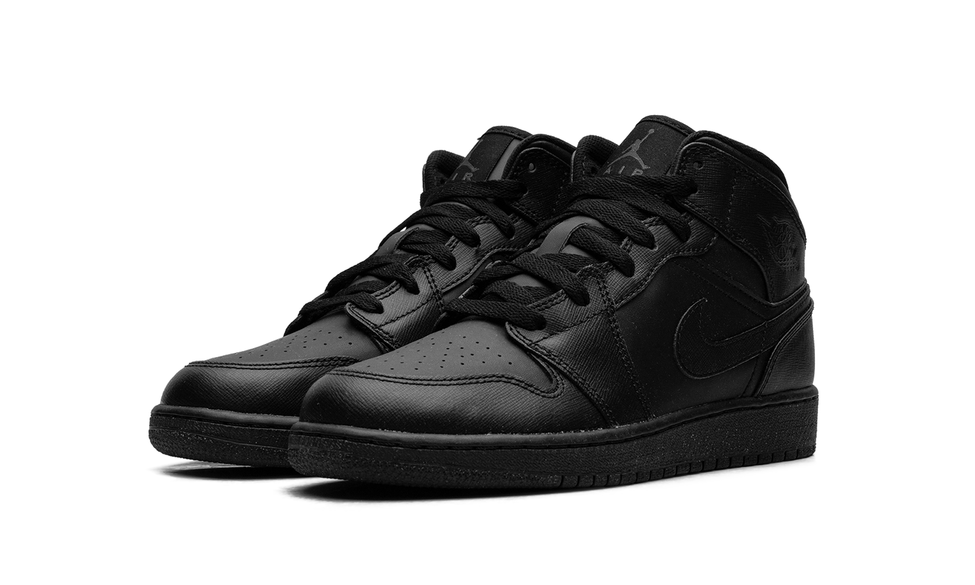 Air Jordan 1 Mid GS "Triple Black" 554725 010