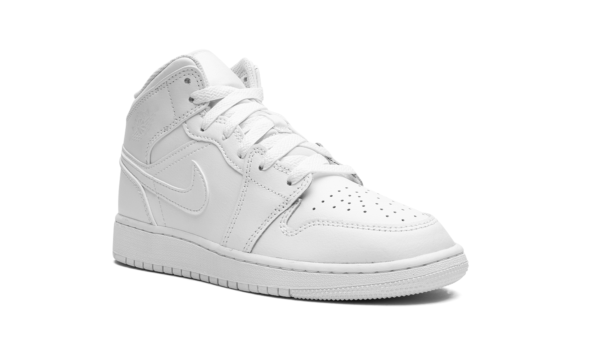 Air Jordan 1 Mid GS "Triple White 2023" 554725 136