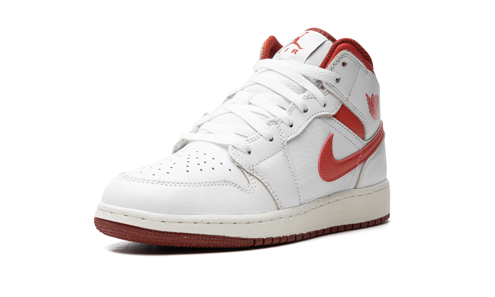 AIR JORDAN 1 MID SE GS "WHITE DUNE RED" FJ3464 160