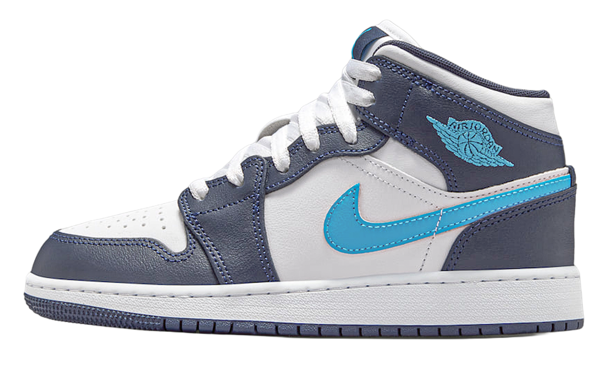 Air Jordan 1 Mid GS "Obsidian / Dark Powder Blue" DQ8423 404