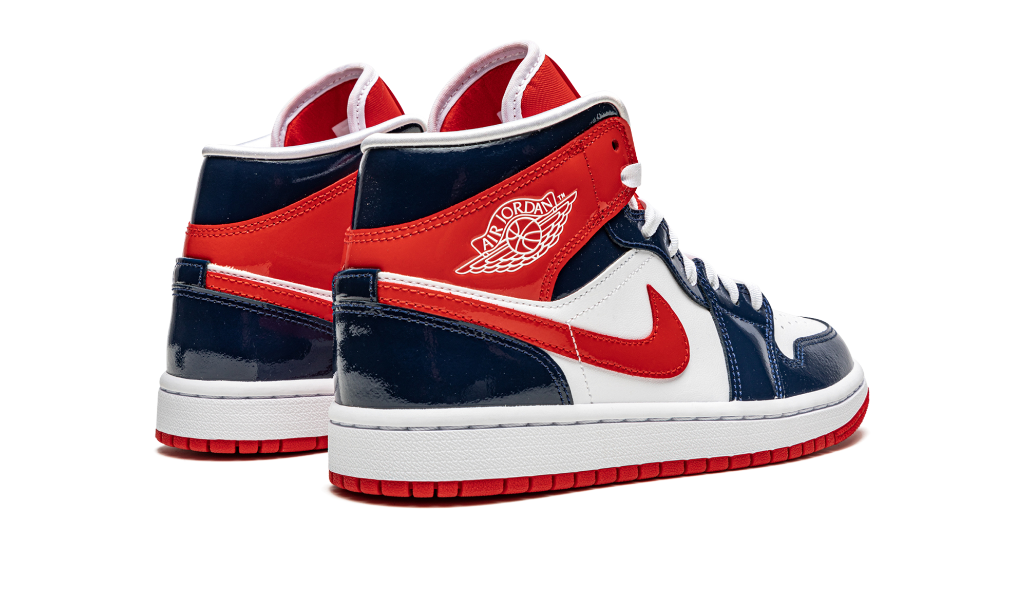 AIR JORDAN 1 MID WMNS "Patent Leather Navy / White / Red" DJ5984 400