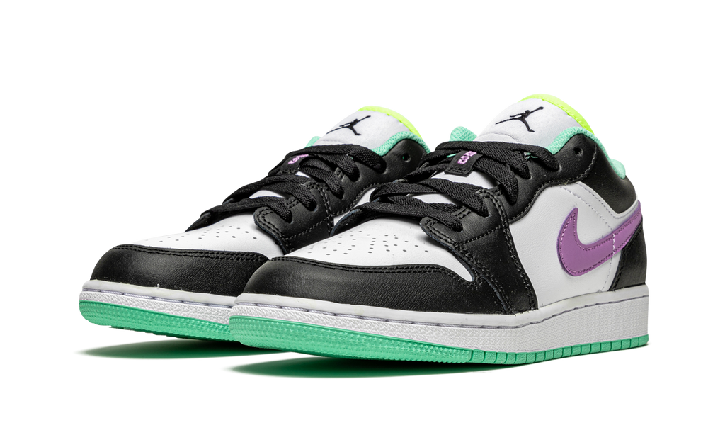 Air Jordan 1 Low GS "Black / Violet Shock / Green Glow" 553560 151