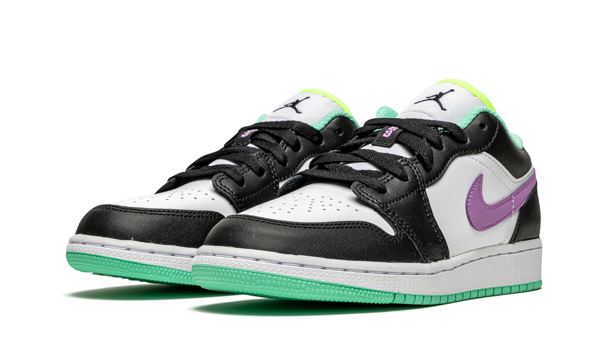 Air Jordan 1 Low GS "Black / Violet Shock / Green Glow" 553560 151