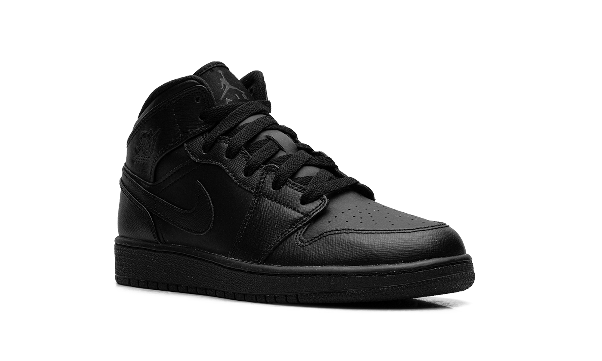 Air Jordan 1 Mid GS "Triple Black" 554725 010