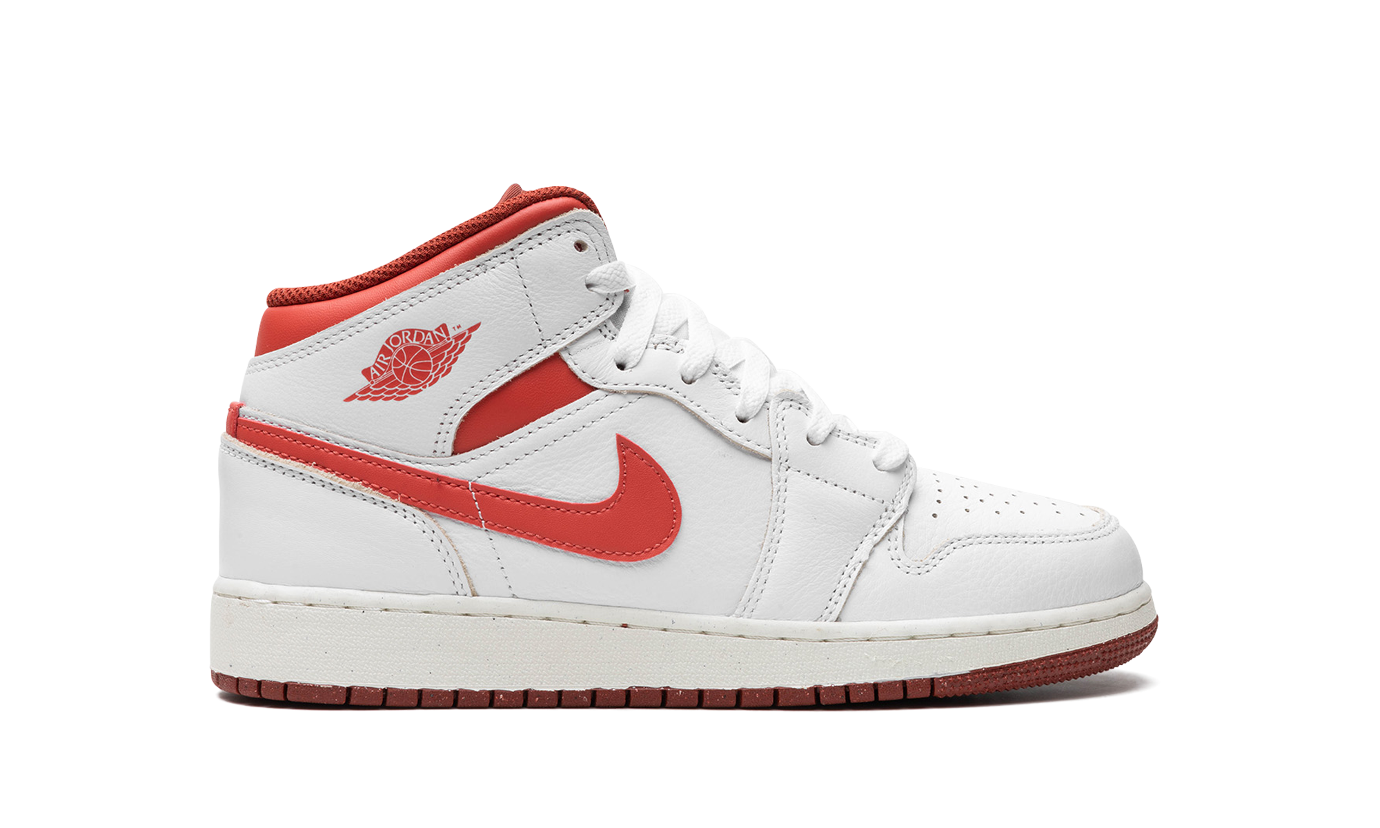 AIR JORDAN 1 MID SE GS "WHITE DUNE RED" FJ3464 160
