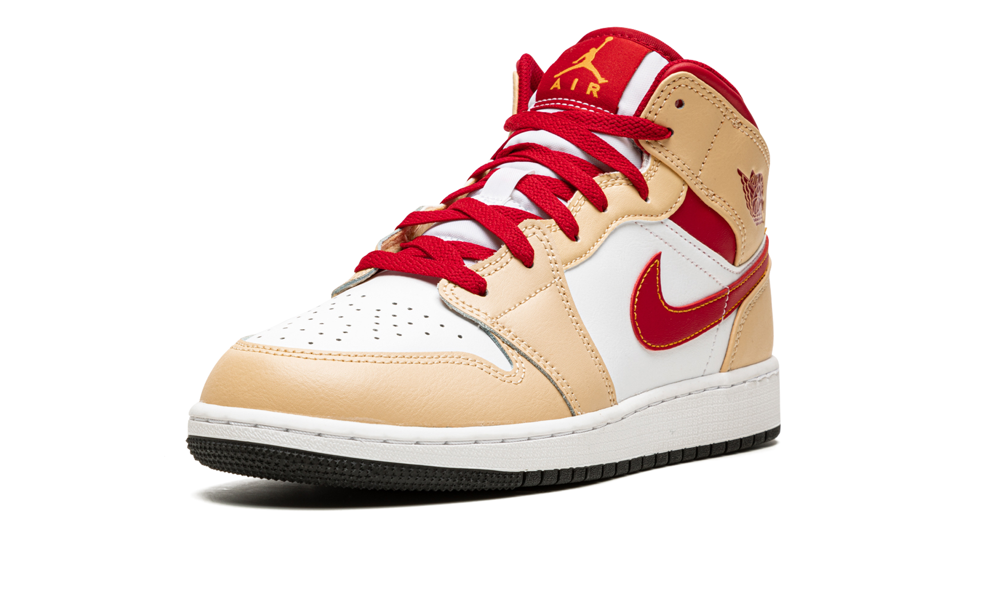 Air Jordan 1 Mid GS "Beige / Red" 554725 201