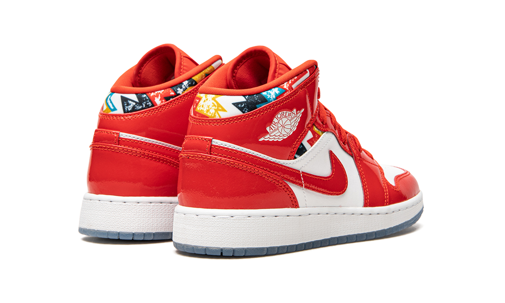 Air Jordan 1 Mid SE GS "Barcelona Sweater Red Patent" DC7248 600